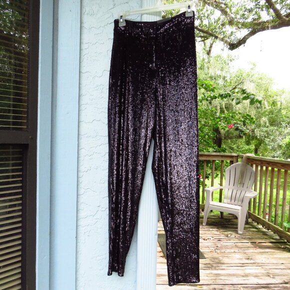 NWT Express Womens Sequined Pants High rise Ankle X Small - Picture 1 of 16